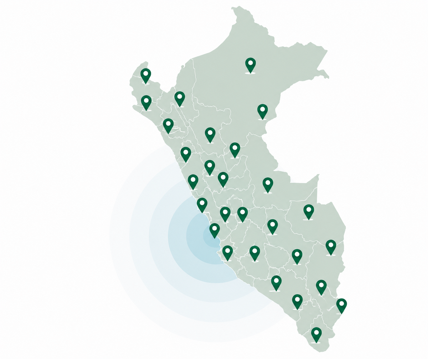 Mapa de cobertura de Eletradis Biomedical en Perú